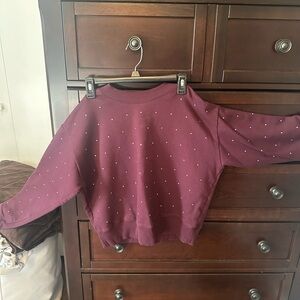 Women's Burgundy sweatshirt with embellishment
